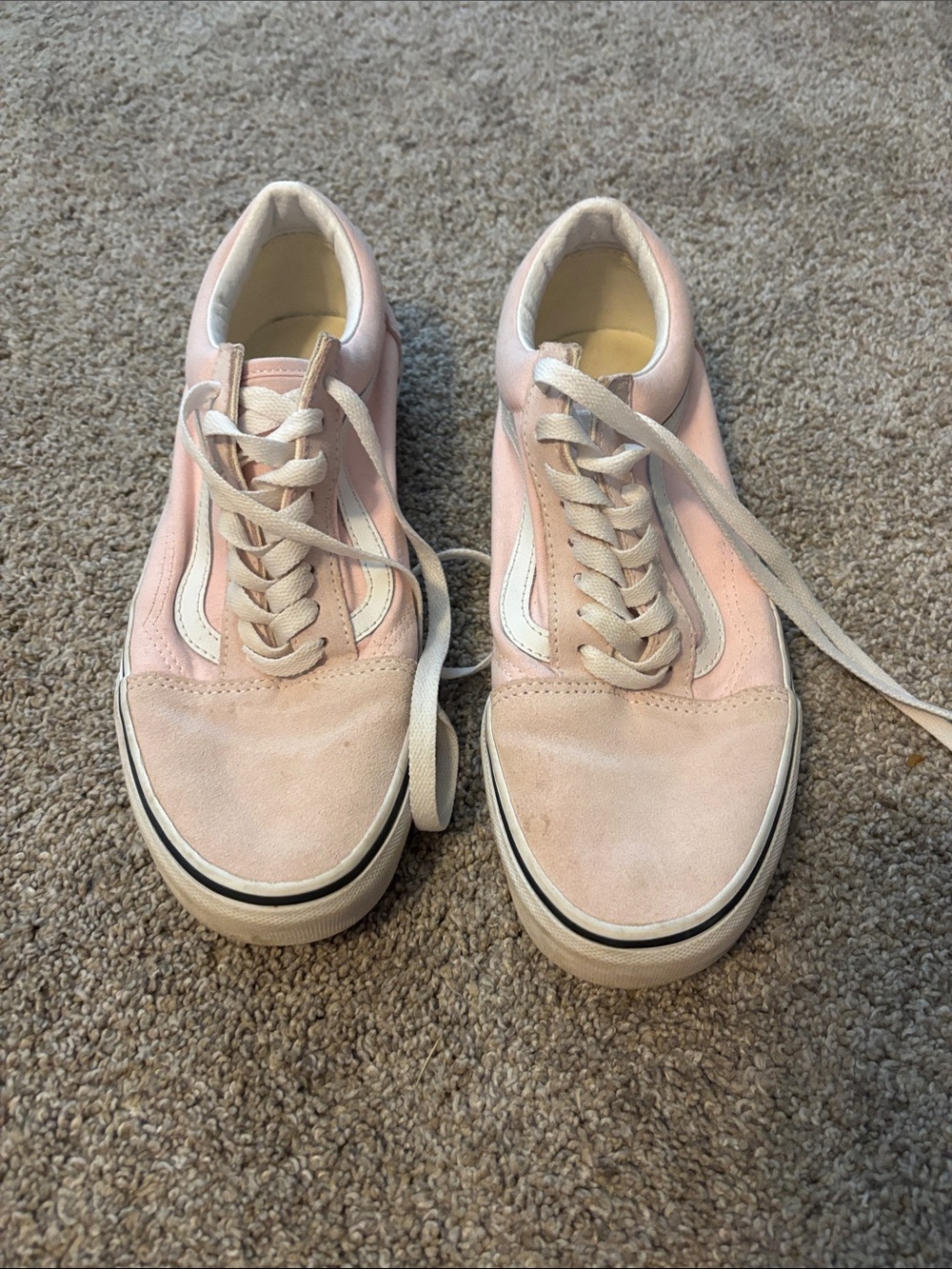 Vans Pink and White Sneakers women’s 10 men’s 8.5